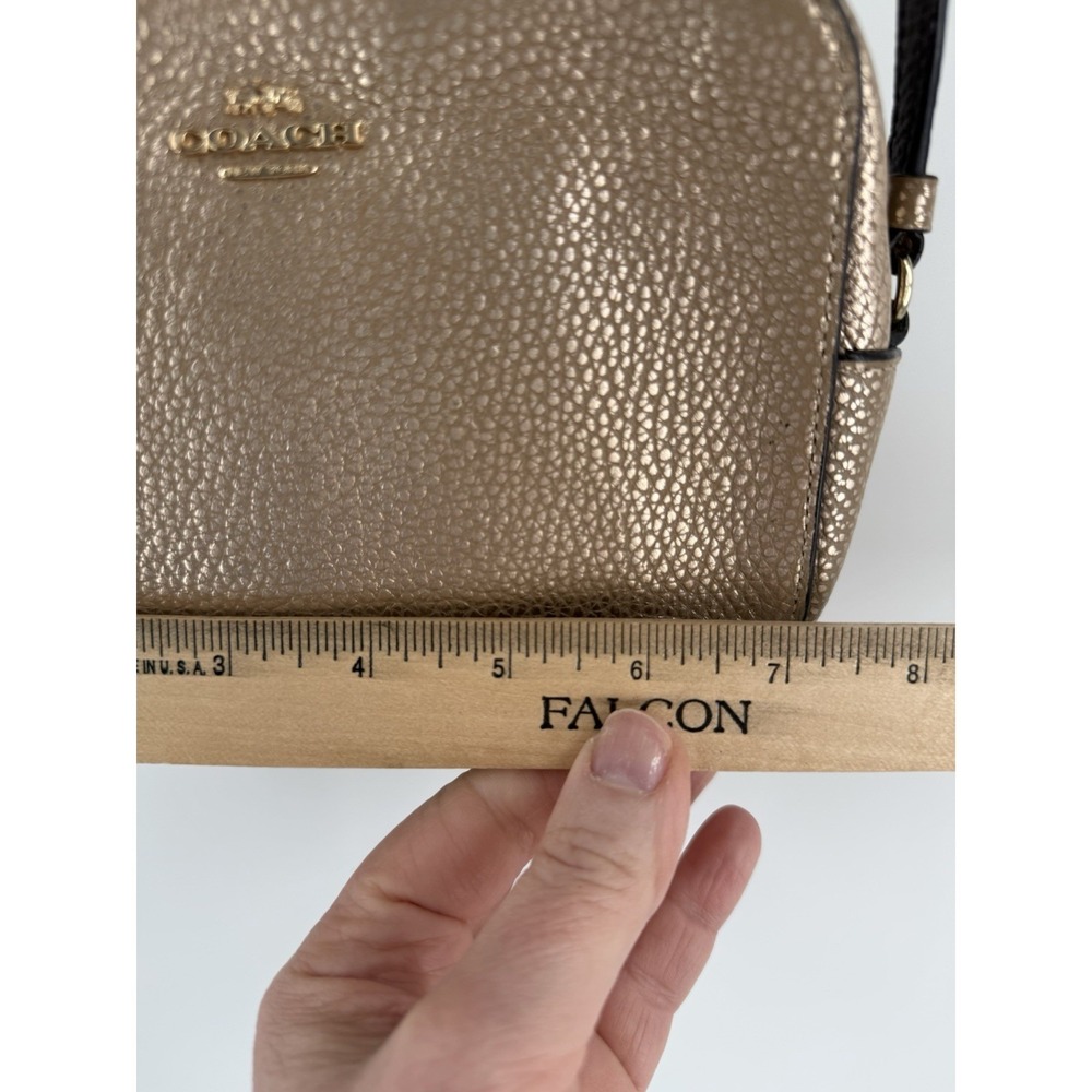 COACH Shoulder bag Metallic gold C1404 Refined Pebble Leather Camera Bag - Picture 4 of 16